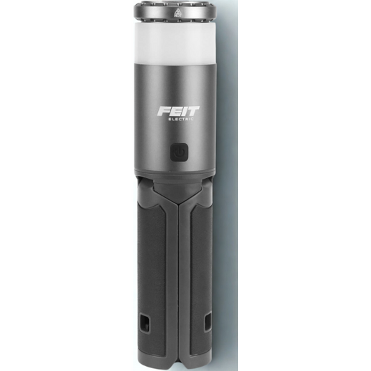 Feit Electric Portable LED Work Light with Tripod Stand, 1000 Lumens, Rechargeable Battery, USB Type-C Charging, Adjustable Spotlight Head, Collapsible to Handheld Lantern, WORK1000/TRIPOD/BAT